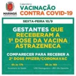 Maringá segue com vacinação de 2ª dose nesta sexta-feira (10)