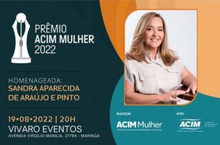 Sandra Aparecida de Araújo e Pinto receberá prêmio ACIM Mulher nesta sexta-feira (19)